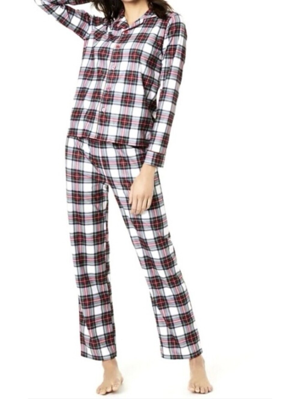 Macys Family PJs Women’s Medium 2 Piece Set Stewart Plaid New With Tags